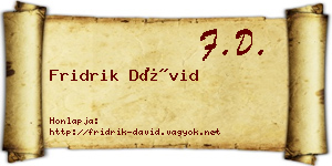 Fridrik Dávid névjegykártya