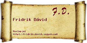 Fridrik Dávid névjegykártya