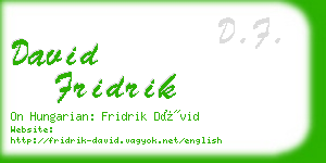 david fridrik business card